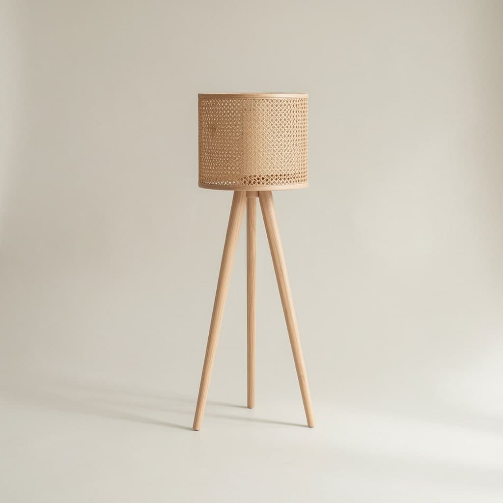 Kurv Rattan Floor Lamp - View 1