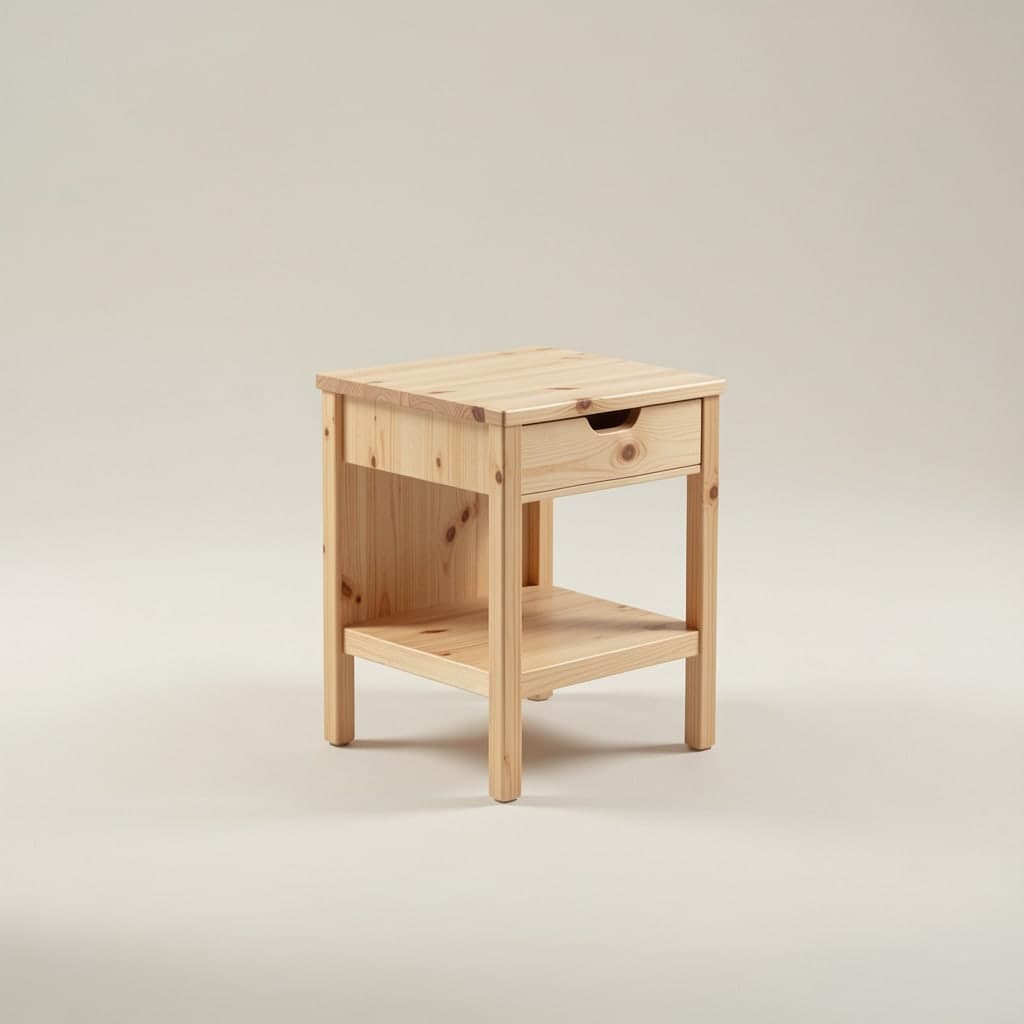 Nattbord Pine Bedside Table - View 1