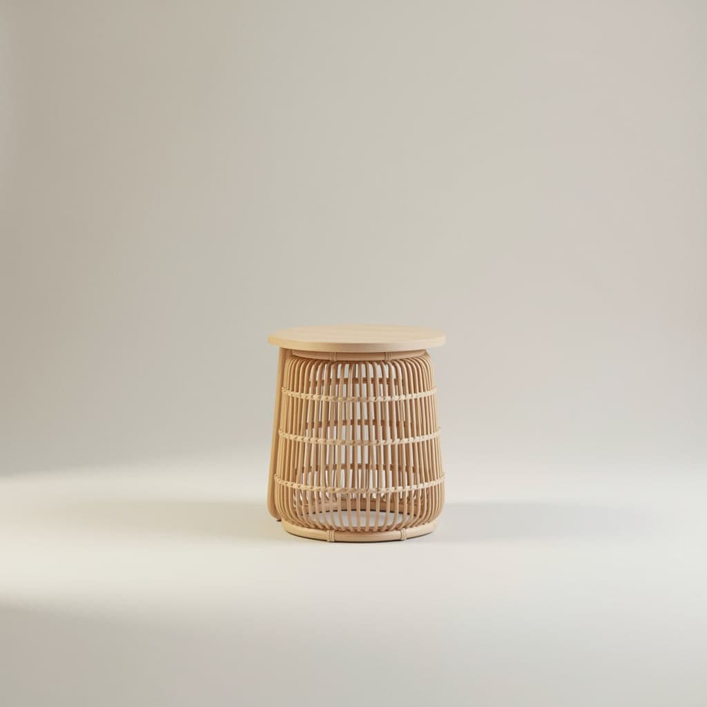 Vev Rattan Side Table - View 1